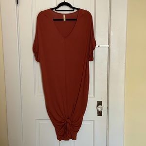 Wishlist Burnt Orange Maxi Dress with Front Tie Knot